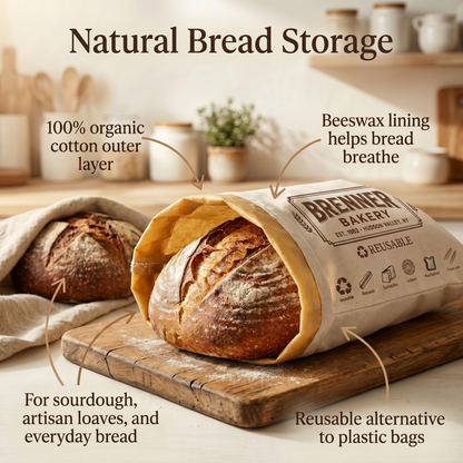 Premium 100% Cotton - Beeswax Bread Bag